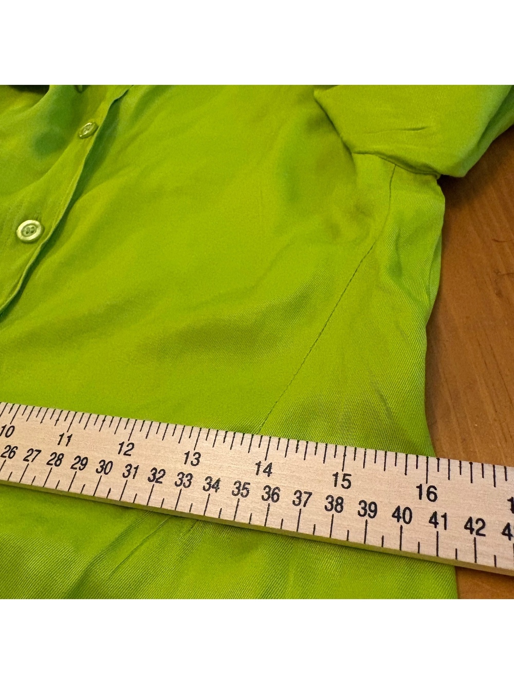 Zara Chartreuse Long Sleeve Button-Up Tunic Shirt Size Large Open Back Party - Picture 6 of 8